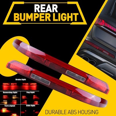 2X Left & Right Rear Side Bumper Brake Tail Light Red Lens For 2016-2020 Audi Q7