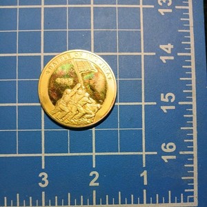 Battle of Iwo Jima, 1945, Uncommon Valor Was A Common Virtue Goldtone Medallion