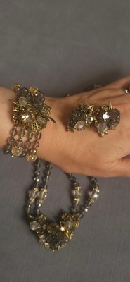   Miriam Haskell 1950s  (attributed, unmarked) Jewelry Set MINT!