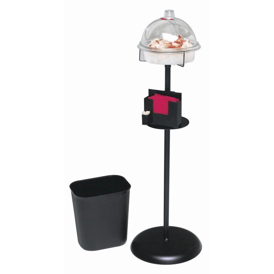 Soporte de demostración redondo de metal negro HUBERT® con muestreador de enfriamiento de 10" de diámetro -14" de diámetro x 45" de alto Foto 3 de 3