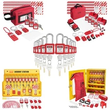 26/10/47/60/59PCS Electrical Lockout Tagout Kit Safety Padlocks Hasps Tags