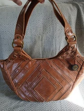The Sak Brown Leather Purse  Large Boho Shoulder Bag EXCELLENT CONDITION 