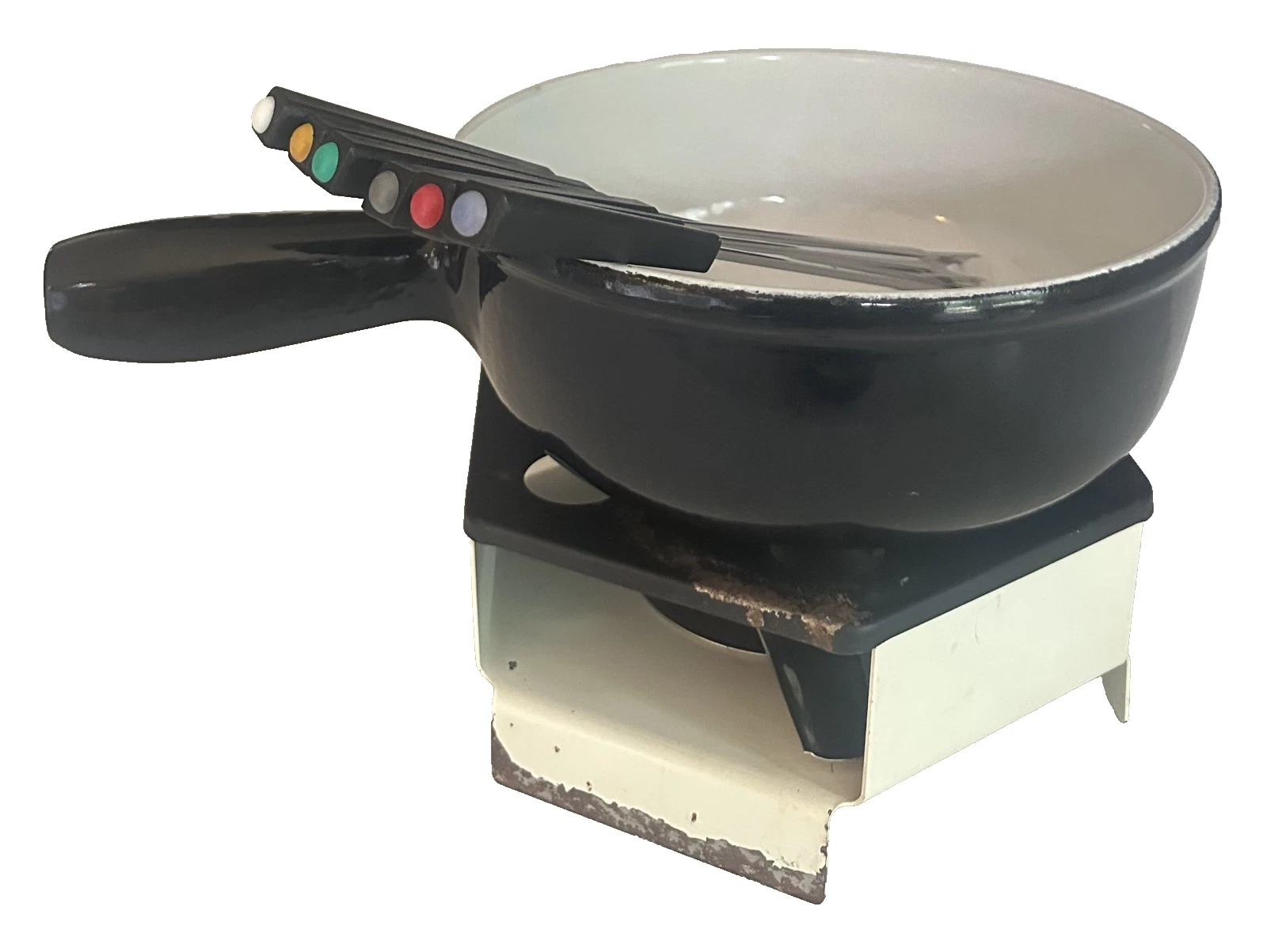 Von Roll 719 Swiss Cast Iron Fondue Set with Burner & Stand – Enamel Pot
Opens in a new window or ta