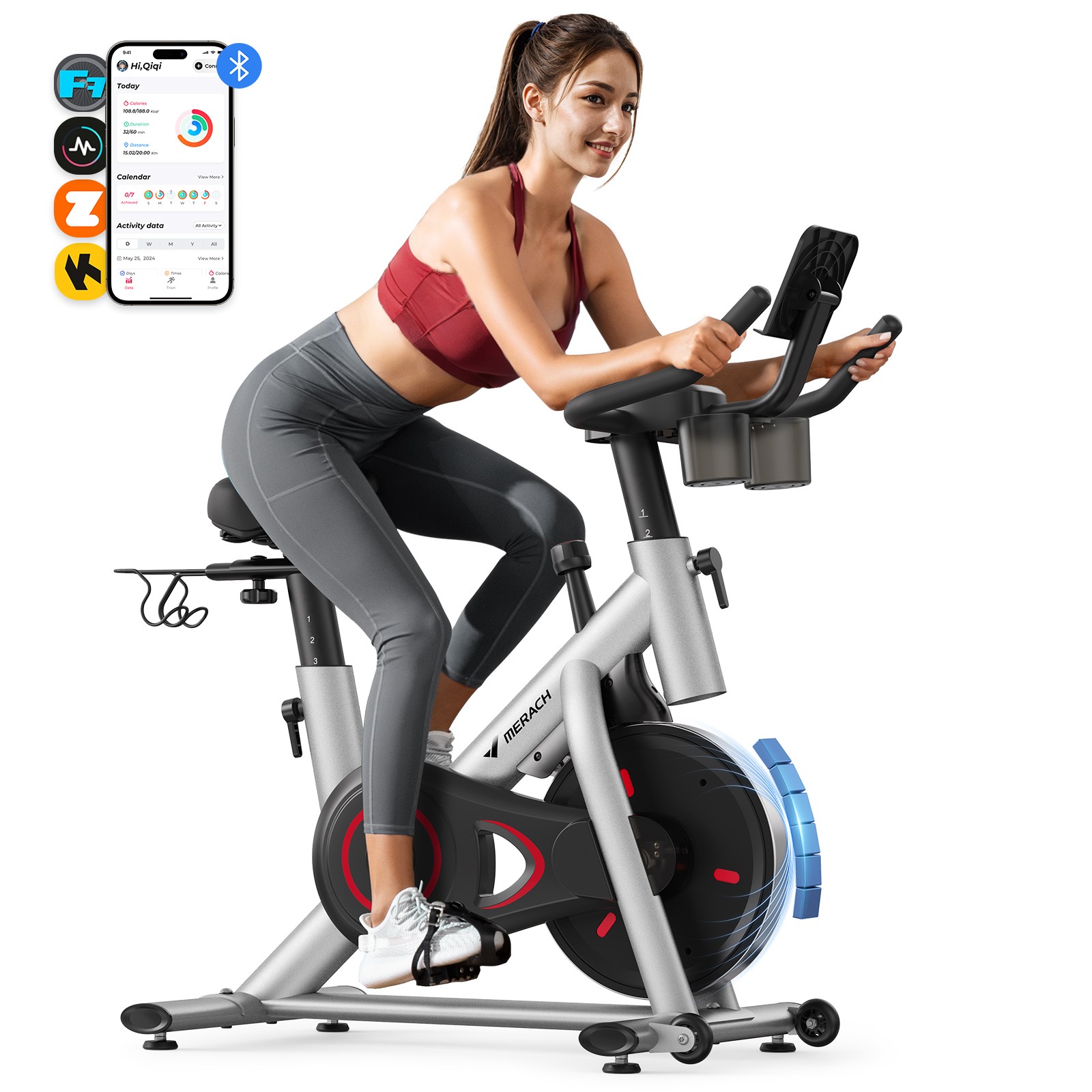 MERACH S26 Exercise Magnetic Stationary Bike Indoor Cycling Bike for Weight Loss