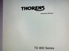 Thorens Td 800 Td-800 Td800 User Manual Digital