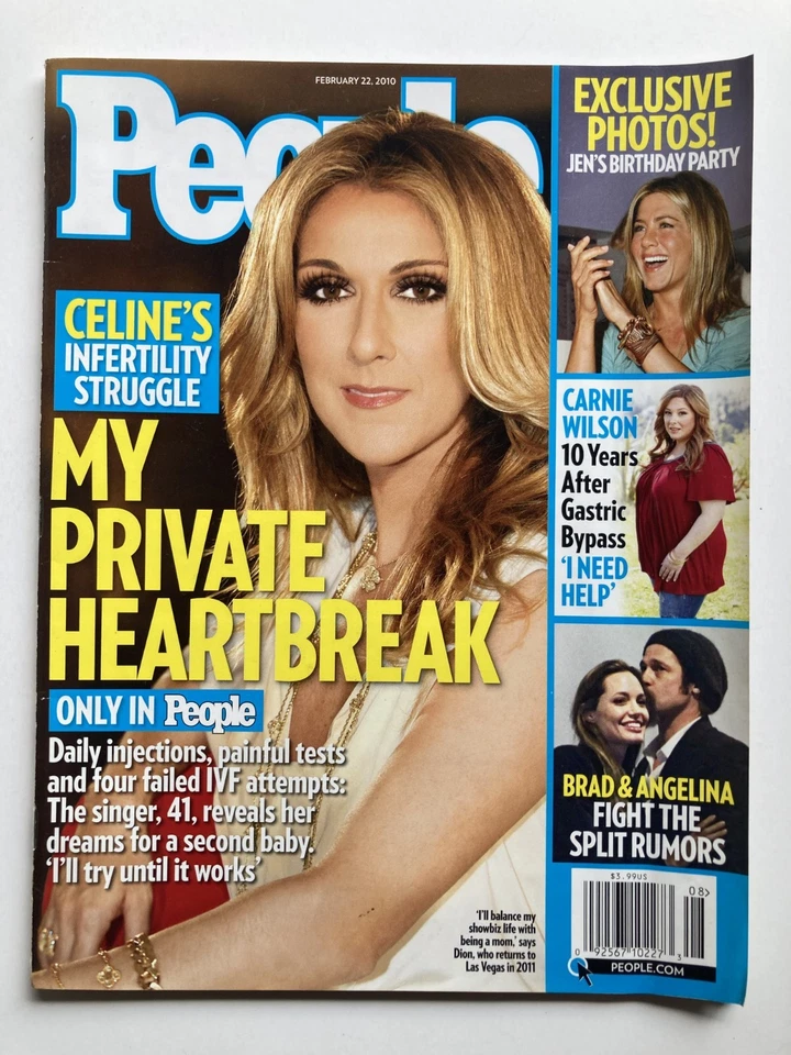 CELINE DION February 2010 PEOPLE Magazine JENNIFER ANISTON / CARNIE WILSON - Image 1 of 1