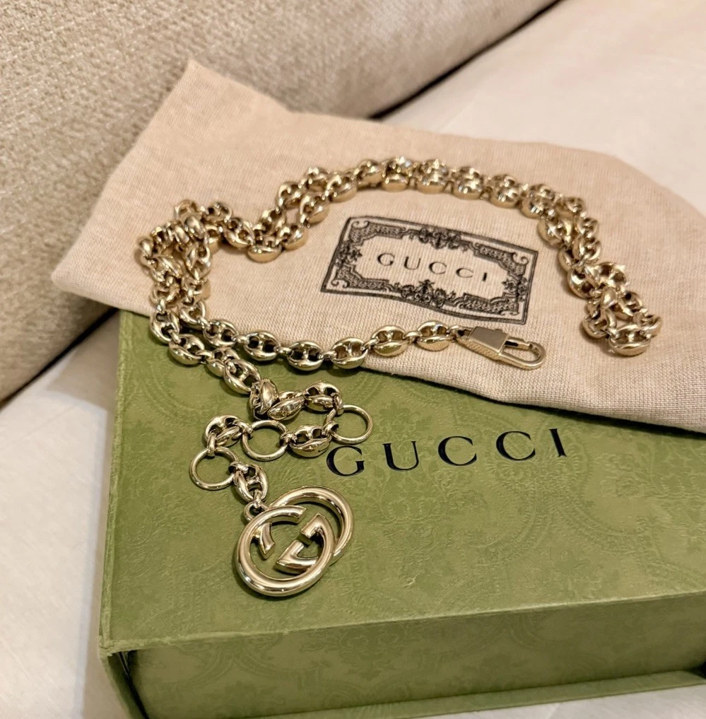小物 GUCCI Chain Link Buckle Belt WHITE GOLD Gucci Women's Gold Chain Belt Belts for sale | eBay