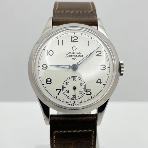 Omega Seamaster 30 Cal283 Watch 35mm 18mm White Dial Leather NATO Vintage