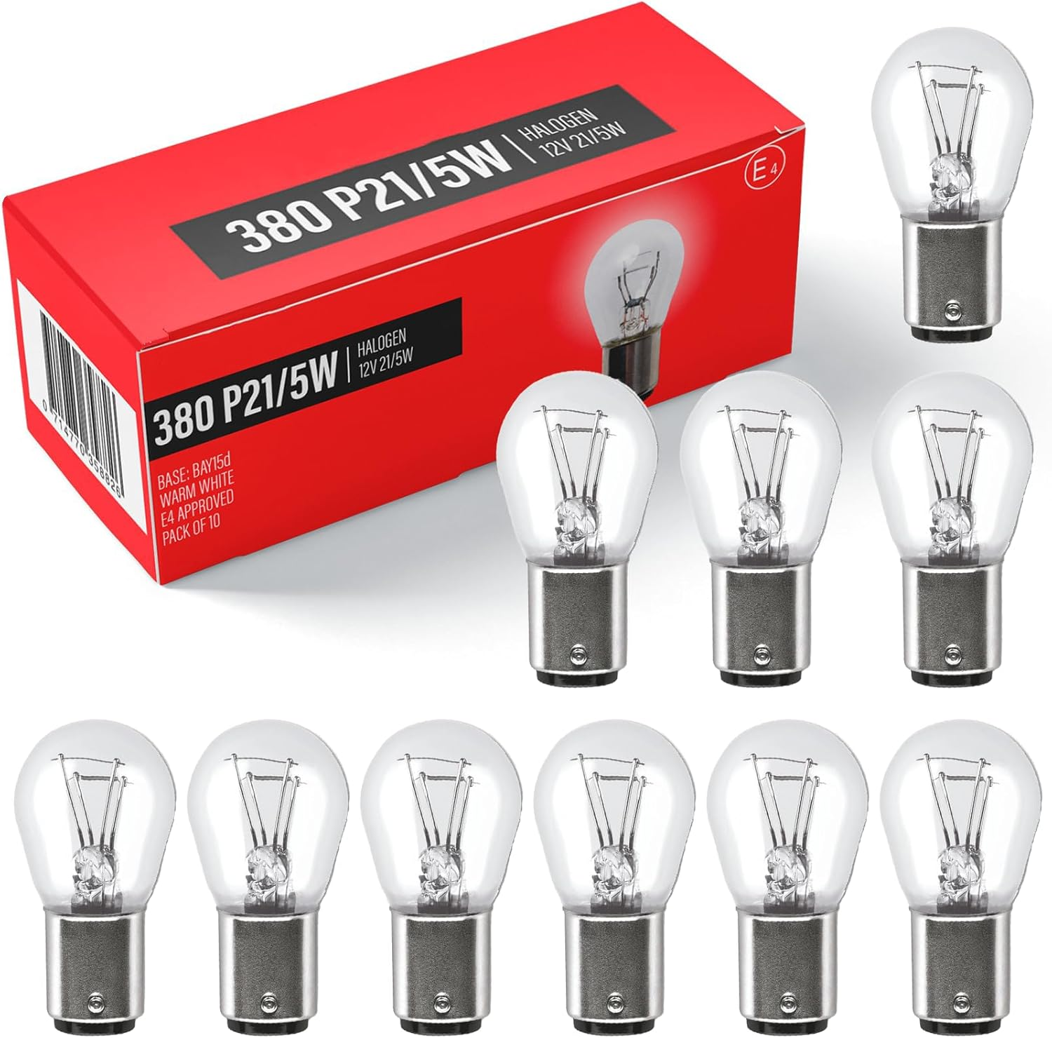 Xtremeauto X10 380 P21/5W Bulbs - Brake Light Bulbs, X10 12V Car Stop Rear Break