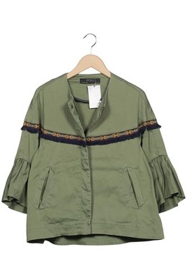 ZARA Jacke Damen Anorak Jacket Kurzmantel Gr. S Baumwolle Grün #ye8hzqh