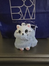 Bath  Body Works Fuzzy cozy Cat Pocketbac Holder Kitty Hand Sanitizer Clip NWT