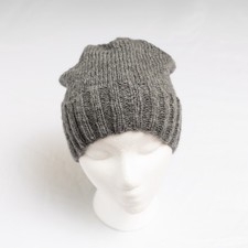 Men's or Women's Hand Knit Merino Wool Heathered Charcoal Gray Slouchy Hat