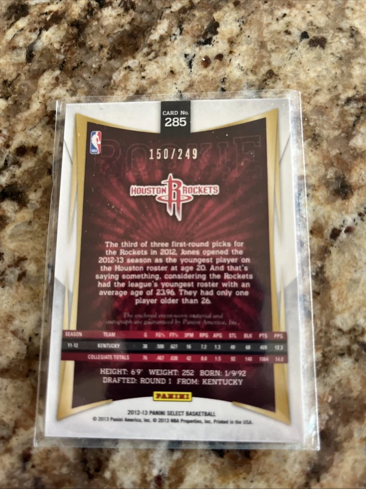 TERRENCE JONES 2012-2013 SELECT Jersey/Autograph RC   #285  /249 - Image 2 of 2
