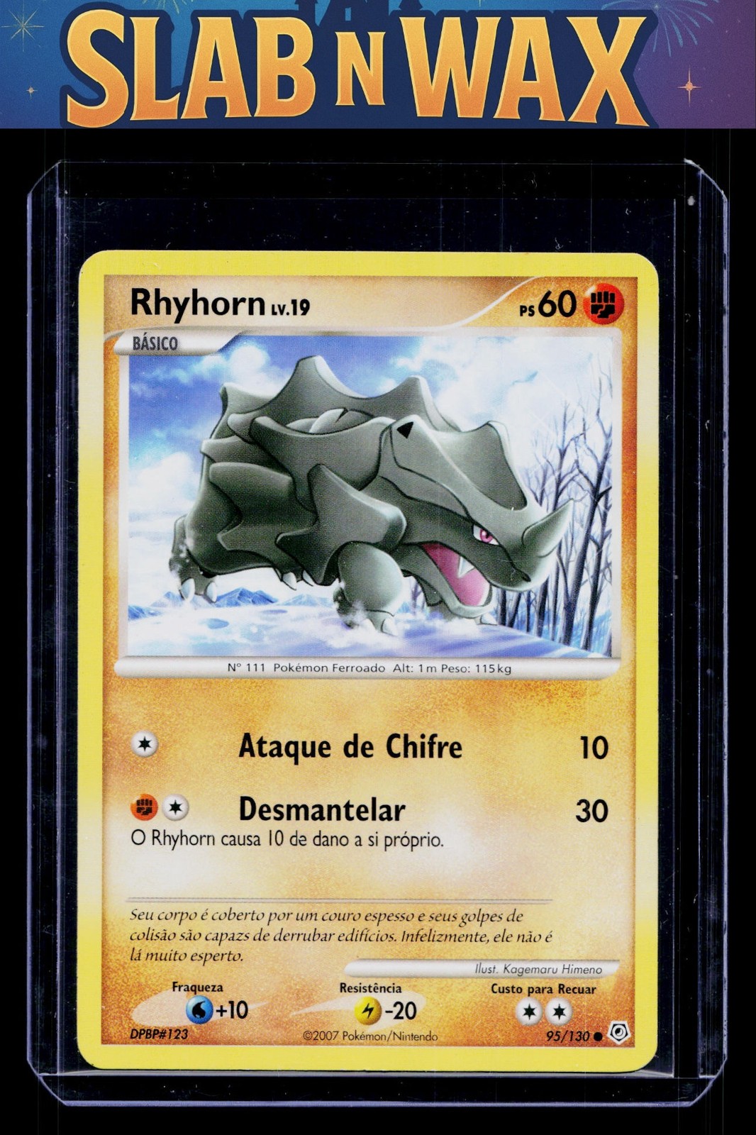 Pokemon tcg Diamond and Pearl Rhyhorn #95/130