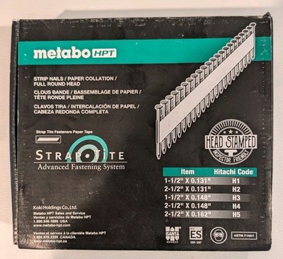metabo HPT Strip Nails 27134SHPT Hitachi H3, 1-1/2  x .148  1000 Strap-tite