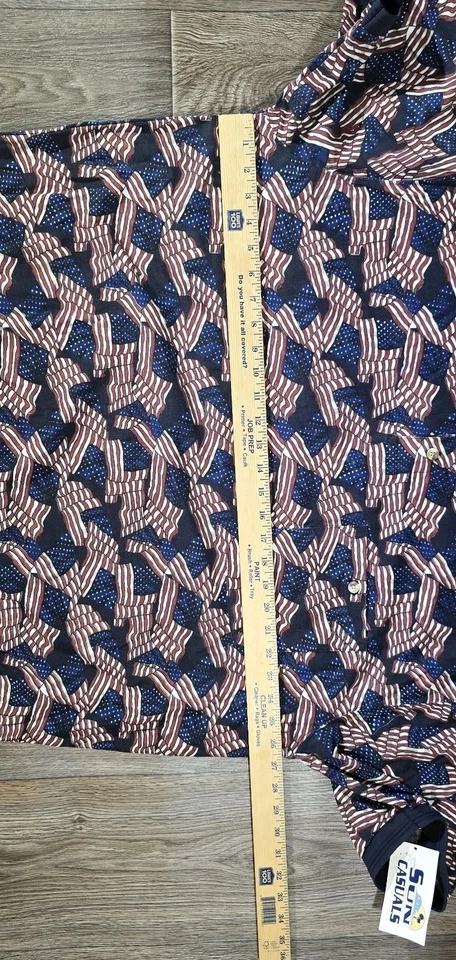 Camisa polo de golf SUN CASUALS para hombre 4X estampado de bandera patriótica roja blanca azul nueva con etiquetas Foto 4 de 4