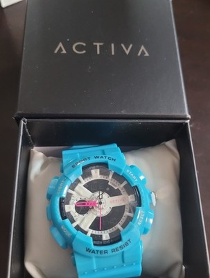 Activa Invicta Men's Blue Watch With Bla K Dial And White And Pink Accents