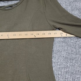 NUON Olive Green Long Sleeve Criss Cross Lace Up Back Mini Dress Size XL