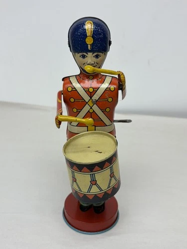 VINTAGE CHEIN TIN DRUMER WIND-UP TOY NOT WORKING
