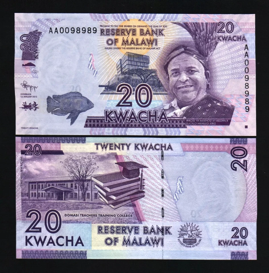 MALAWI 20 KWACHA P-57 2012 x 1000 Pcs Lot Brick 10 BUNDLE FISH COLLEGE UNC NOTE - Image 4 of 4