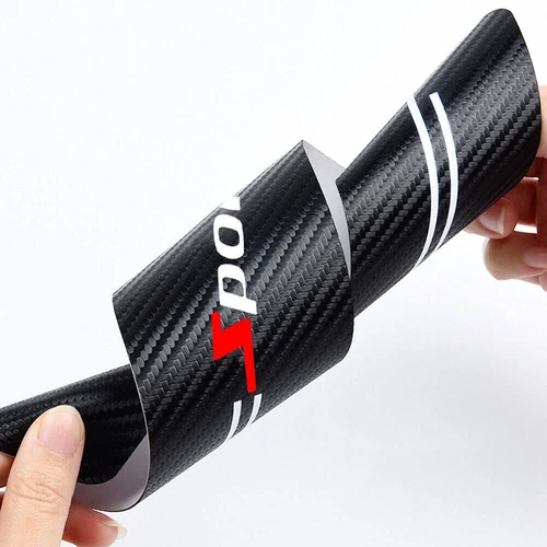 4Pcs Universal Car Door Plate Sill Scuff Cover Anti Scratch Carbon Fiber Sticker - Foto 5 di 12