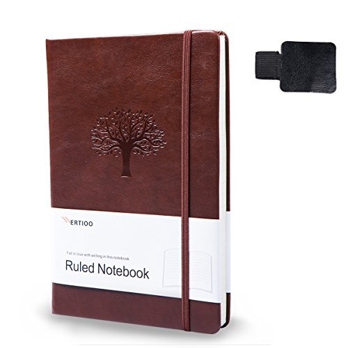 Ruled Journals Notebooks,WERTIOO Leather Diary Hardcover Classic Writing Brown