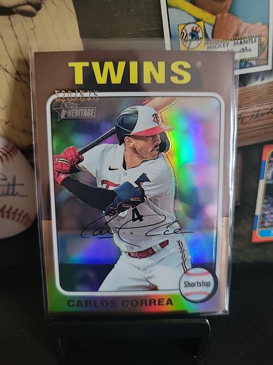 2024 Topps Heritage Chrome Carlos Correa Refractor /575 Twins #234