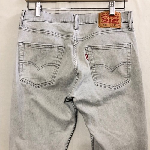Levis 511 Jeans Herren 32 x 32 grau Slim Fit Stretch helle Waschung Denim - Bild 7 von 18