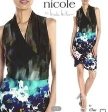 Nicole Miller Collection Womens Floral Silk Dress Size 2 (545)