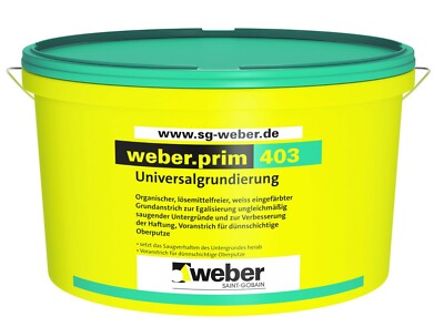 (6,41  /L) 15 Liter Eimer Universalgrundierung Haftbrücke weber.prim 403 weiß