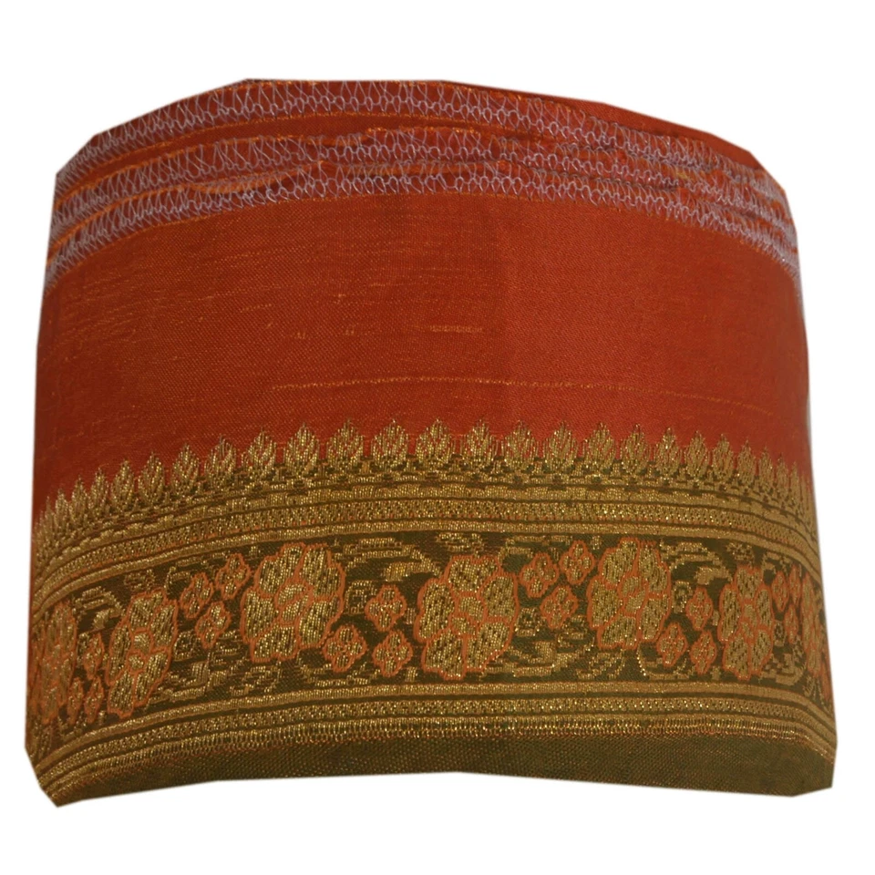 Санскрити винтажный 1 ярд отделки сари границы сплетенный парчи Craft ленты оранжевый кружева - Изображение 4 из 4