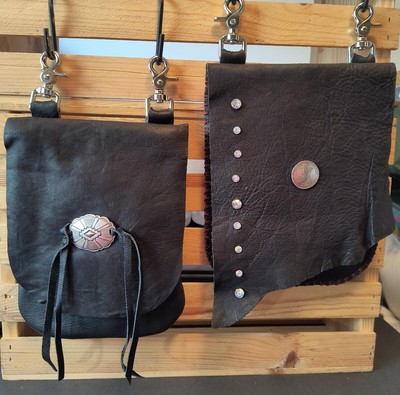 HIP BAG LEATHER BELT LOOP CLIP WESTERN RIDING MADE IN U.S.A.