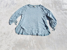 Anthropologie Saturday Sunday Women Small Sweater Green Marled Cinch Tie Sleeves