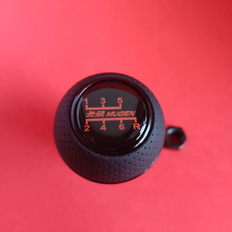 BLACK LEATHER MUGEN 6SP JDM SPORT SHIFT GEAR KNOB for CIVIC MKX MK9 ACCORD COUPE - Image 2 of 4