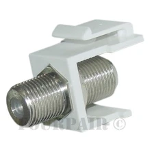F-81 Coax Keystone Jack Snap-In Insert Cable TV Coupler Connector RG6 RG59 White