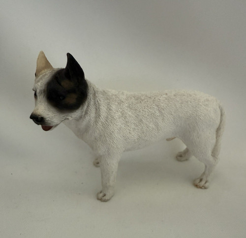 White Pit Bull Terrier Dog Hand Painted Collectable Figurine DF65A