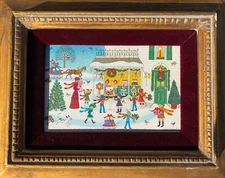 Naif Holiday Artist Jo Sickbert Small Christmas Scene "Gingerbread House"