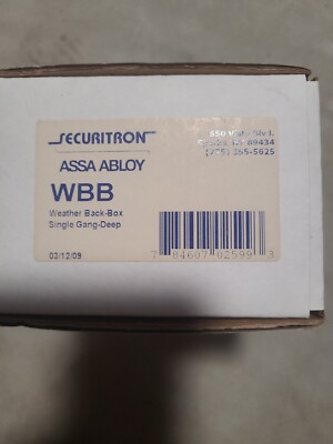 SECURITRON WBB WEATHER BACK-BOX SINGLE GANG-DEEP *NEW IN BOX*