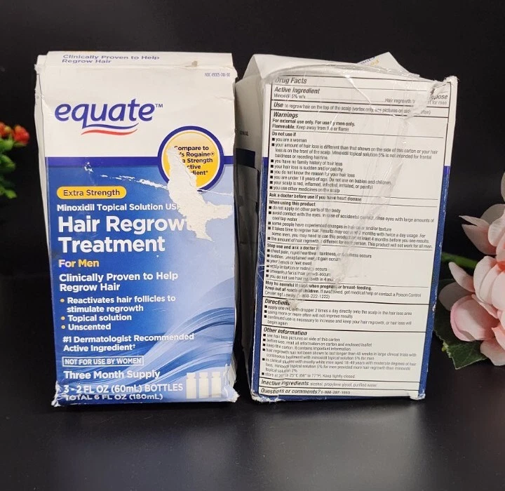 2X Tratamiento de regeneración capilar para HOMBRES Equate Solution 3 meses de caducidad 8/24 y 9/24 Foto 2 de 4