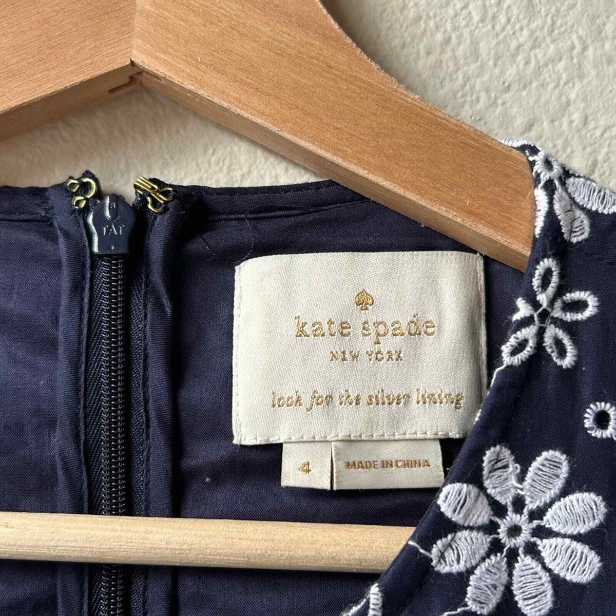 Kate Spade Shore Thing Eyelet Wrap Dress Rich Navy Blue Fresh 