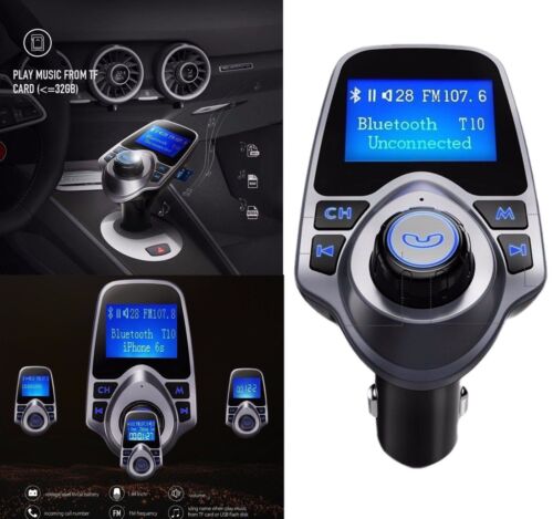 FM Transmitter T11 New Version Wireless In-Car Bluetooth Receiver Adapter Stereo - Picture 2 of 12