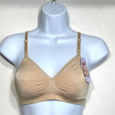 NWT Hanes Women's S Ultimate Comfy Support 2-ply Wireless Bralette DHHU11 Nude