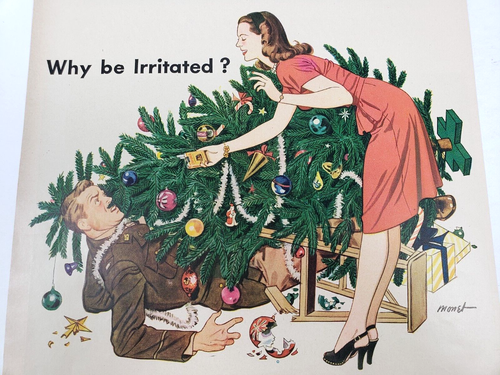 Christmas Tree Old Gold Cigarette Vtg 1945 Ad Advertising Magazine Print Holiday - Picture 2 of 6