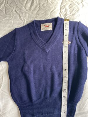 THE FOX JC PENNEY Sweater VINTAGE Pullover Blue Fox Logo Size 5
