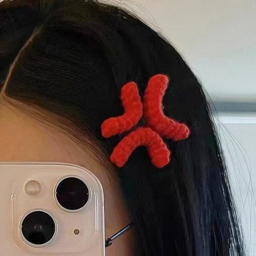 One-word Hair Accessory Statement Hairpin Stylish Wool for Wear Parties