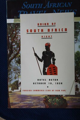 Rare Union of South Africa Night Program and Menu w/Travel News Magazine