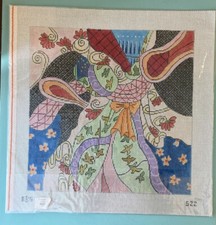 Bows  Flowers Abstract, Hand painted Needlepoint Canvas, EB5, 522 NEW W/TAG