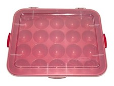 Sterilite Ornament Red Storage Case Holds 20 3.5" Christmas Ornaments.