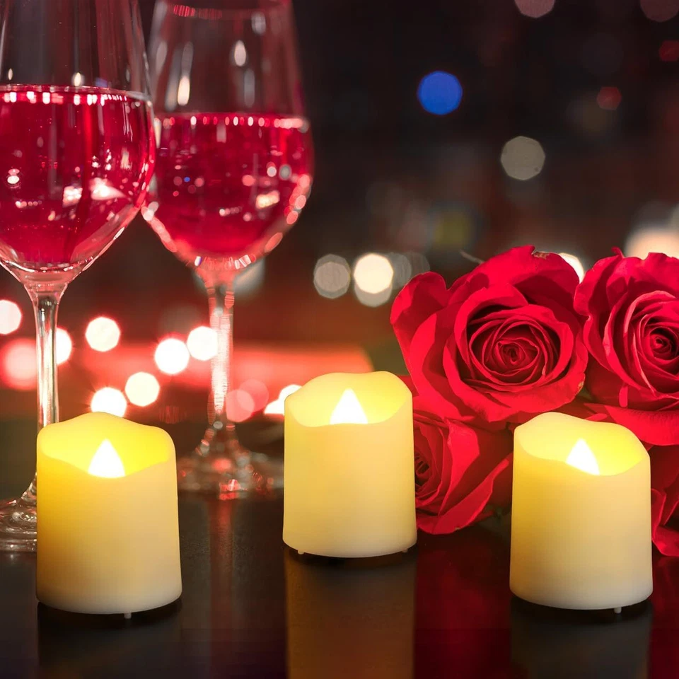 6er Aufladbare LED Teelichter mit Timer Fernbedienung Flackern Warmweiß Dimmbar - Bild 2 von 4