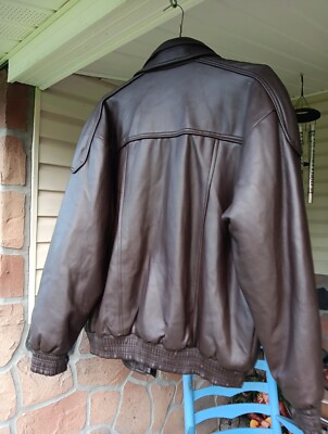 Vintage G.V Italy Moda Luxury Design Biker Faux Leather Bomber